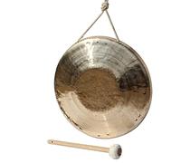 Handmade Copper Gong - Chinese Gongs, Traditional Percussion Musical Instrument With Mallet, Gift for Yogo, Meditation, Sports Games, Pet Training, Warnings (Size : 31CM)