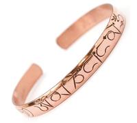 Handmade Copper Om Mani Padme Hum Bracelet, Bangle, Hippie Boho, Tibetan, Unisex Cuff