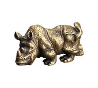 Handmade Copper Rhino Statue 37mm for mini for sculpture Handmade | Handcrafted lines, peace blessing, solid build, antique look, desk accent