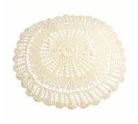Handmade Cotton Crochet Lace Round Placemat Tablecloth for Ideal for Office and Home with Exquisite and Handmade Crafted from Cotton Multifunctional USE Not just for Dining (Beige 65-70cm)
