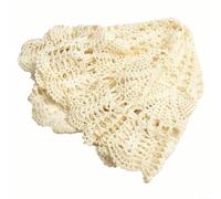 Handmade Cotton Lace Round Tablecloth, Crochet Doily Placemat with Openwork Design, Vintage Style Table Decor for Home Wedding and Dining, European Style Lace Mat(Beige 65-70cm)