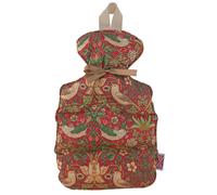Handmade Cotton Lavender Wheat Bottle - William Morris Strawberry Thief Crimson