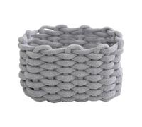 Handmade Cotton Rope Basket - Small Fabric Storage, Desktop Organizer Basket | Rectangular Fabric Storage Case, Multipurpose Woven Desk Basket, Perfect for Cat Toys, Keys and Small Items