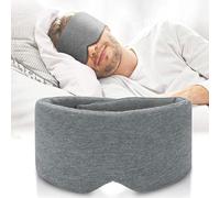 Handmade Cotton Sleep Mask - New Upgrade Light Blocking Sleeping Eye Mask Soft and Comfortable Eye Shape Blinder Blindfold Airplane with Pouch for Nap Sleeping Travel for Women Men Kids(Gray Modal)
