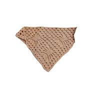 Handmade Cotton Thread Crochet Hollowed Triangle Headband Women Retro Literary Artistic Photo Headscarf(Khaki)