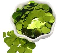 Handmade Craft Sequins 20g Larger Sequins PVC Flat Round, Diameter 10-30mm DIY Loose for Costume Decoration(Light Green,15mm)