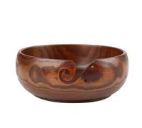 Handmade Crafted Wooden Yarn Bowl for Knitting Crochet Home Decor Lightweight Spiral Design for Crafters and Knitters (Diameter 18-20CM)