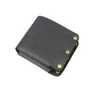 Handmade Crazy Horse Leather Wallet Men Money Clip Short Bag Stud Male Purse Card Holder(Black)