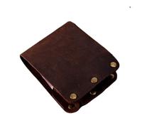 Handmade Crazy Horse Leather Wallet Men Money Clip Short Bag Stud Male Purse Card Holder(Coffee)