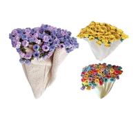 Handmade Crochet Blanket - Floral Bouquet Rug Large Fleece Blanket Thick Cotton Knitting Kit Soft Home Decor | Room Holiday