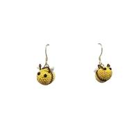 Handmade Crochet Bumble Bee Drop Dangle Earrings