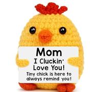 Handmade Crochet Chicken Plush Decor,Funny "I Love You" Gift for Mom,First Time Mother's Day Birthday Gift for New Mom,Heartfelt Present for Mother-in-Law, Step Mother,Unique Mother's Day Decoration