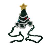 Handmade Crochet Christmas Dog Hat with Wood for Small Dogs | Adjustable Knitted Hat for Puppy and Cat Christmas Decoration Make sure your dog is in the center