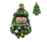 Handmade Crochet Christmas Tree Outfit - Festive Costume for 17cm Collectible Plush Dolls, Doll Clothes, Holiday Décor, Unique Yarn Art, Perfect Seasonal Gift