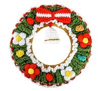 Handmade Crochet Christmas Wreath, Versatile Placement, 19cm. Crochet Holiday Decor, Winter Wreath, Ready To Display, For Living Room, Indoor, Outdoor