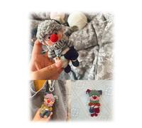 Handmade Crochet Clown Ornament - 9 Colorful Vintage Styles, Soft Imported Wool Yarn, 2 Sizes (Medium & Large), Cute Bag Charm, Home Decor Figurine (Style7 L 3Pieces)