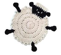 Handmade Crochet Coasters, Crochet Sheep Coasters for Drinks, Table Desk Decoration, Water Absorbent, Elegant Bar Coasters with Heat Insulation for Family, Friends, Kol
