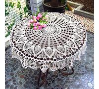 Handmade Crochet Cotton Tablecloth, Round Vintage Lace Tablecloth, Handmade, 70/80 cm, Crochet Tablecloth, for Kitchen, Dining Room, Party, Wedding Decoration