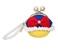 Handmade Crochet Craft Knitted Storage Bag Cute Pricess Kisslock Wallet Handwoven Cotton Bags Coin Change Purse Pouch-Nice Gift for Adults Women, blue pricess, Mini Wallet Coin Purses, Cute