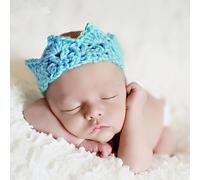 Handmade Crochet Crown Hat for Babies One Size Woollen Yarn