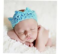 Handmade Crochet Crown Hat for Newborn Infants One Size Wool