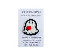 Handmade Crochet Emotional Knitted Ghost Pocket Toy with Card