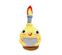 Handmade Crochet F-Bomb with Base,Crochet Novelty Gift,Emotional Support Bomb with Positive Card,Stress Relieving Bomb Toy,Crochet Desk Toys,Mental Health Gift for Home Office Desk Decor (Yellow)