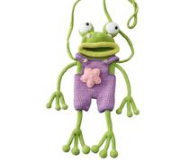 Handmade Crochet Frog Phone Crossbody Bag, Cute & Fun Novelty Frogs Phones Bags Handmade Animal purses for Women & Girls (Style A Purple)