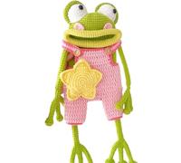 Handmade Crochet Frog Phone Crossbody Bag, Cute & Fun Novelty Frogs Phones Bags Handmade Animal purses for Women & Girls (Style A Pink)