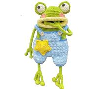 Handmade Crochet Frog Phone Crossbody Bag, Cute & Fun Novelty Frogs Phones Bags Handmade Animal purses for Women & Girls (Style A Blue)