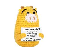 Handmade Crochet Giraffe - Adorable Soft Yarn Animal Ornament, Charming Whimsical Detail, Easy Display Decoration | Positive Crochet Animals for Birthday Christmas Men Teen Teacher Coworker Friend