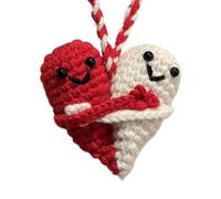 Handmade Crochet Heart Doll - Soft Huggable Pocket Toy for Comfort & Home Decor | Wool Yarn Plush Gift for Friends & Family, Perfect for Desk, Bedroom & Classroom | Cute Knitted Comfort Companion