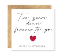 Handmade Crochet Heart with Envelope - Second Anniversary Card for Husband, 2 Year Wedding Anniversary' Gifts for Him, Two Years Anniversary Paper Gifts for Couples, Boyfriend & Girlfriend