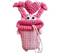 Handmade Crochet Key Case - Sausage Mouth Car Cover, Plush Yarn Holder | Knitted Soft Travel Lock Bag Accessory With Cute Handmade All Around Protection For Car Keys