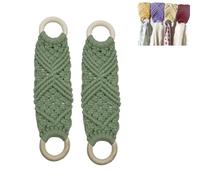 Handmade Crochet Macrame Towel Holder Ring,Dish Towel Holder Decoration for Kitchen/Bathroom, Crochet Towel Holder (2PCS-F)