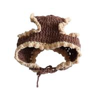 Handmade Crochet Pet Collar & Headband Set | Cute Flower Wool Accessories for Cats/Dogs | Adjustable, Hypoallergenic Photo Prop for Small Pets (hat, L)