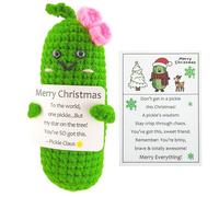 Handmade Crochet Pickle Stress Relief Buddy with Encouragement Cards, Soft Squishy Anxiety Toy, for Friends and Family