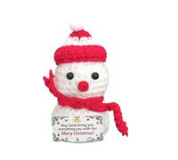 Handmade Crochet Snowman,Funny Winter Decor for Christmas Tree,Home,Office,Mantel,Shelf,Tabletop,Gift for Dad,Mom,Grandma,Aunt,Family,Friend,Cozy & Fun Holiday Cheer