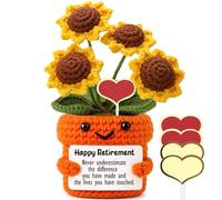 Handmade Crochet Sunflower Retirement Gift - Uplifting Flower Pot to Celebrate a Lasting Impact - Appreciation Floral Gift for Women, Teachers, Coworkers - Thoughtful Decor for Farewell or Send-Off