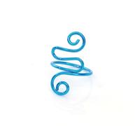 Handmade Crochet Tension Ring, Crochet Ring for Lefties & Righties Yarn Tension, Control Ring Knitting and Crocheting Adjustable, Ring Companion Gift for Crocheters Knitters(Blue, Ring Size 7-10)