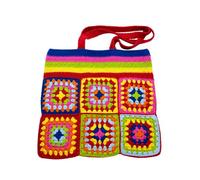 Handmade Crochet Tote Bag Granny Square Multicolor 35.5x35.5cm