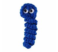 Handmade Crochet Worry Worm, Stress Relief Emotionals Support Worry Worm, Creative Cute Crochet Worry Worm With Card, Mental Health Positive Encouragement Gift For Family Friends (Blue), Worry