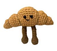 Handmade crocheted croissant keychain, realistic bread keychain for keys, cute bag charms and wallet accessories, unique gift for women, girls, and besties