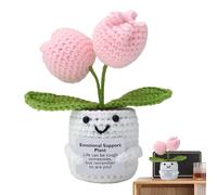 Handmade Crocheted Flower - Gift Artificial Flowers | Comfort Dispenser, Motivation & Anti-Stress , Courage, Comforter, Inspirational Handmade Crocheted Potted Plant