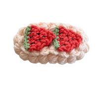 Handmade crocheted hair clips, various cartoon animal and fruit patterns, children's and baby girls' hair clips, sweet and cute hair accessories, eco-friendly cotton thread gift set. (Watermelon)
