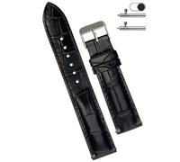 Handmade Crocodile Watch Strap, Crocodile Watch Strap, Crocodile Watch Strap, Replacement Leather by Vietnamese Craftsmen, 18mm, 19mm, 20mm, 21mm, 22mm, 24mm, CROC Black #1, 19mm, Classic, CROC Black