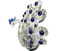 CRYSTAL CROWN Handmade Crushed Diamond Mirrored Glass Peacock Ornament, 10cm, Crystallized, Home Decoration Gift