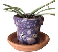 Handmade Crying Flower Pot, Abstract Face Planters Pots, Handmade Ceramic Crying Pots Tears of Joy, Happy Tears When You Water Their Plants, Face Head Resin Pots for Indoor Outdoor Decor (D)