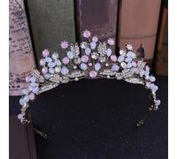 Handmade Crystal Beads Bridal Tiaras Crowns Pageant Prom Rhinestone Veil Tiara Headbands Wedding Hair Accessories Bronze pnnrk