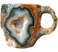 Handmade Crystal Coffee Mugs with a Handle, Featuring a Unique Design of Mineral Rock, Perfect for Use at Home or in The Office(Style A) (f)